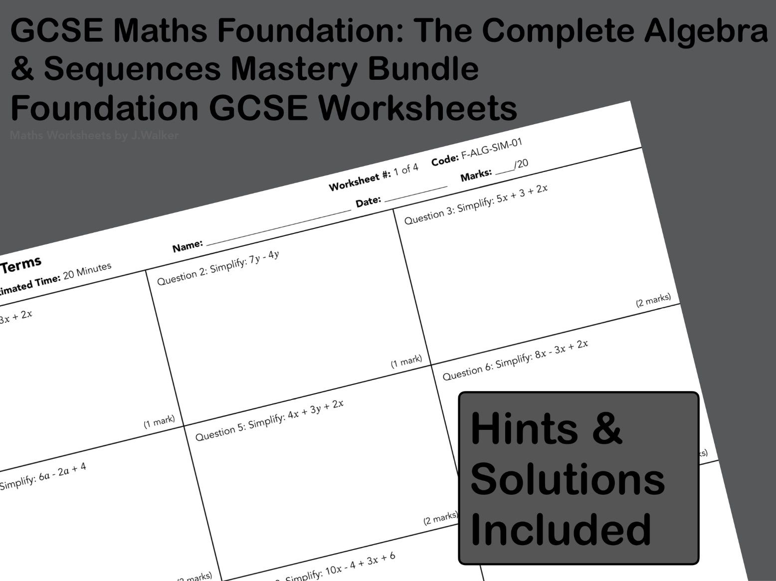 GCSE Maths Foundation: The Complete Algebra & Sequences Mastery Bundle