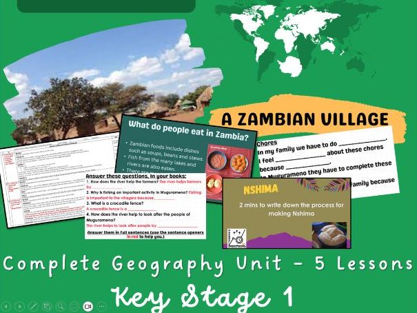 A Zambian Village. Complete Geography Unit Ks1 (Year 2)