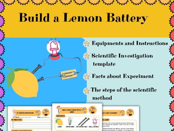 Build a lemon battery Experiment : STEM activities and Scientific Method