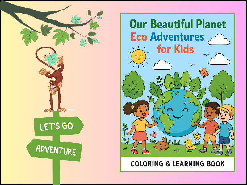 Our Beautiful Planet – Eco Adventures for Kids - Coloring & Learning Book