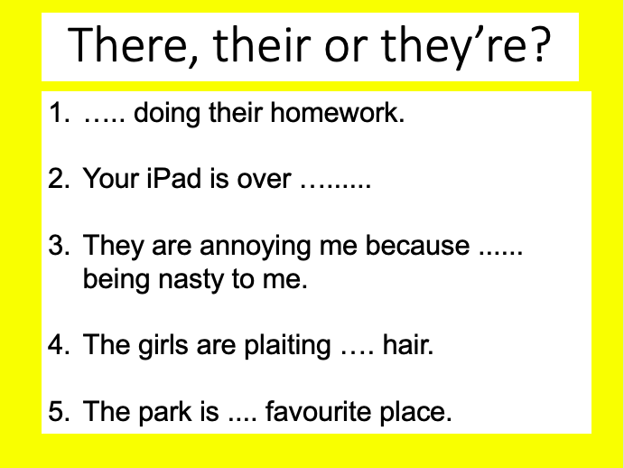 Homophones Revision Lesson