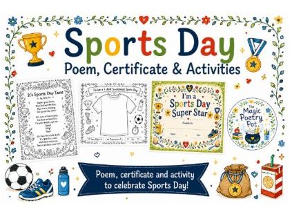 Sports Day Poem, Certificate & Activities