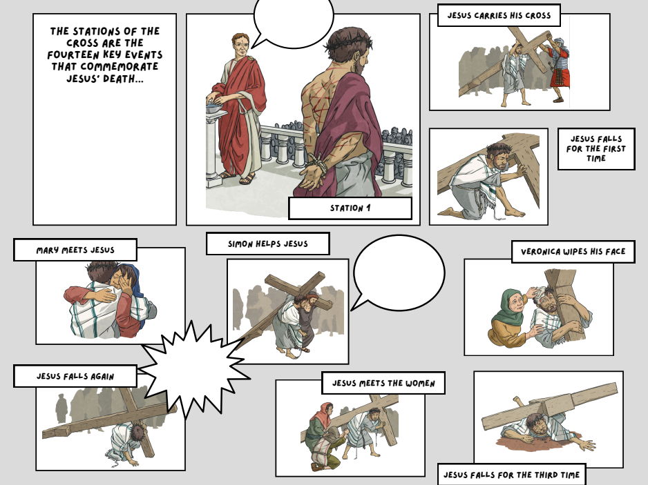 Stations of the cross - Comic Strip Activity