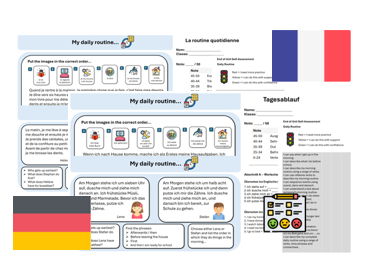 Daily Routine (French & German) - Teaching & Assessment Package