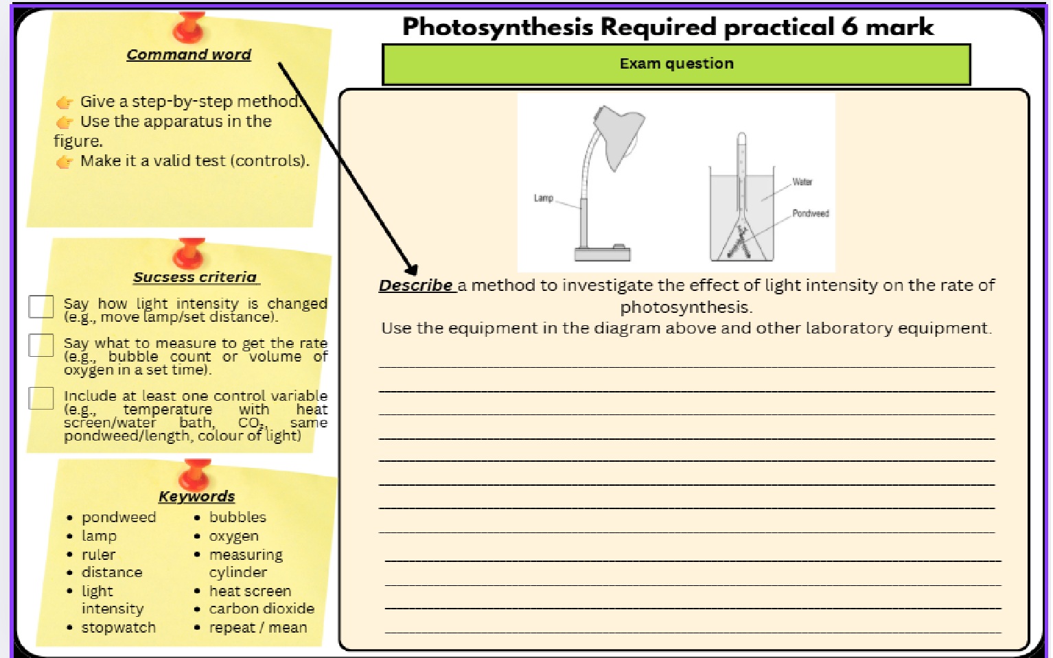 GCSE Biology Paper 1 Required Practicals – 6 Mark Question Worksheets (Bundle)