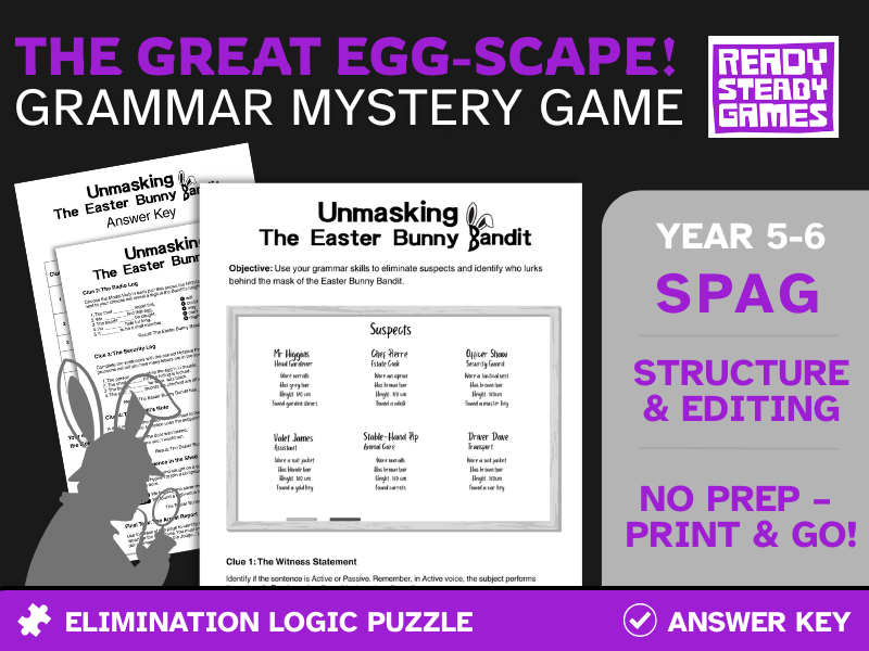 Easter KS2 Grammar Activity | The Great Egg-scape! | Year 5-6 SPAG Printable Game