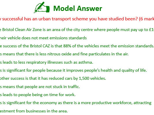 Urban Transport Strategy - Bristol Clean Air Zone AQA GCSE Geography