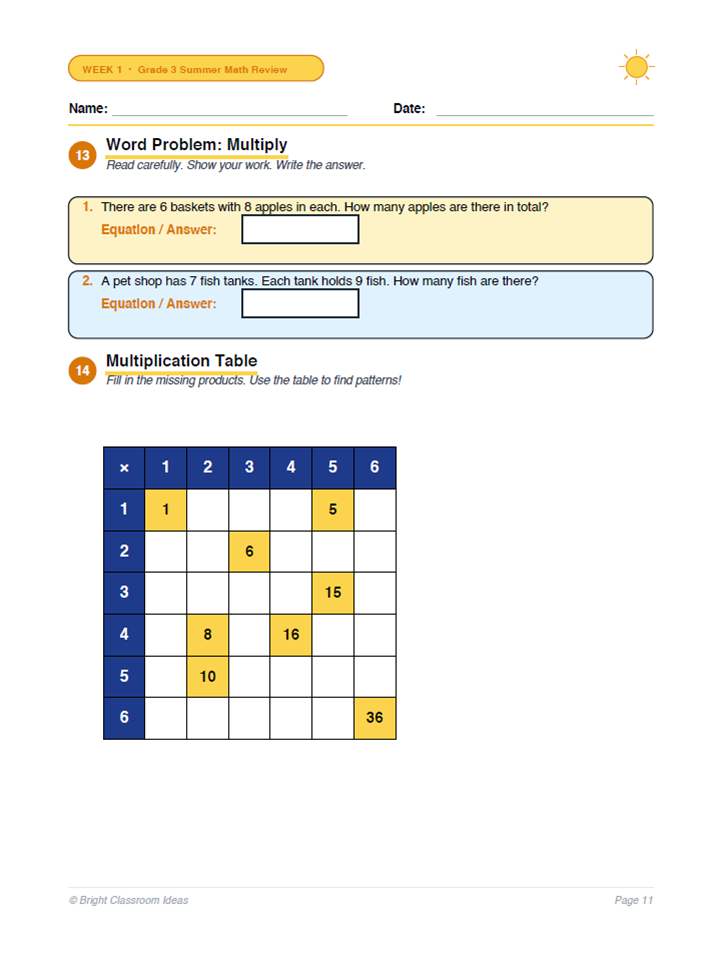3rd Grade Summer Math Review Workbook & Games Pack | Teaching Resources