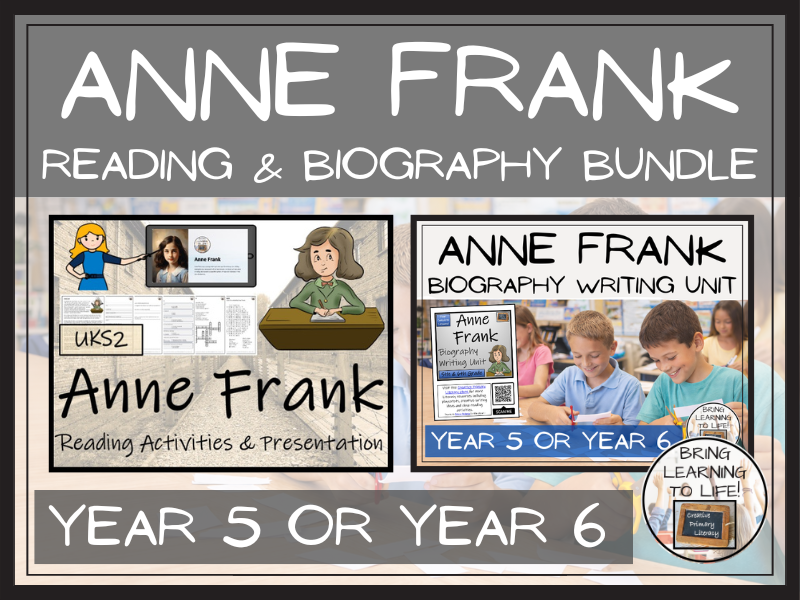 Anne Frank Reading Comprehension and Biography Bundle | UKS2