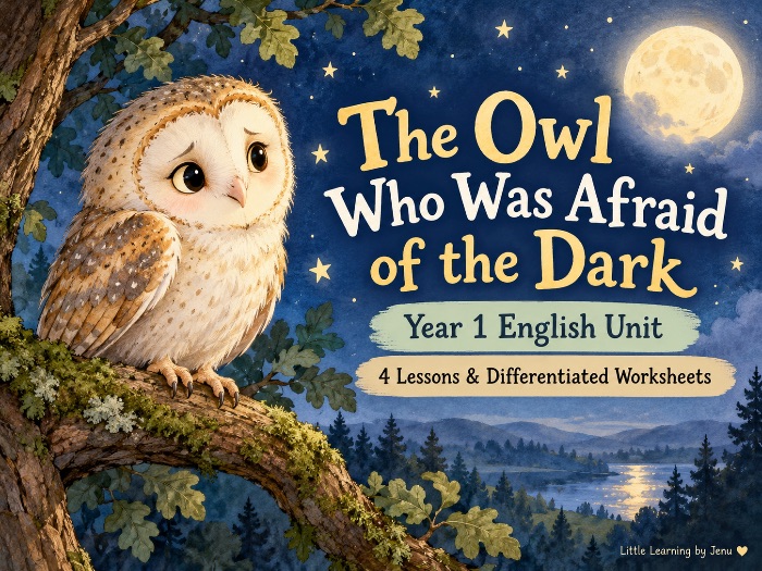 The Owl Who Was Afraid of the Dark – Year 1 English Unit | 4 Lessons & Differentiated Worksheets