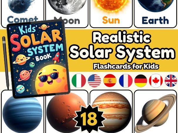 18 Printable Realistic Solar System Flashcards For Kids | Back to School Crads