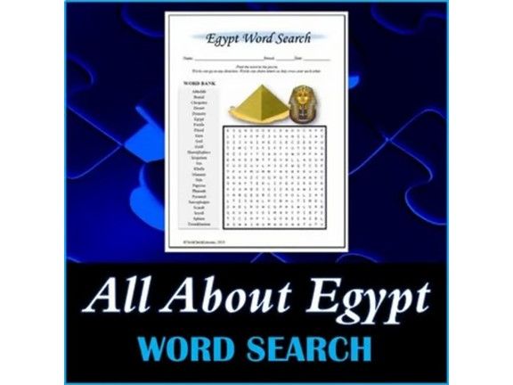 All About Egypt Word Search Puzzle