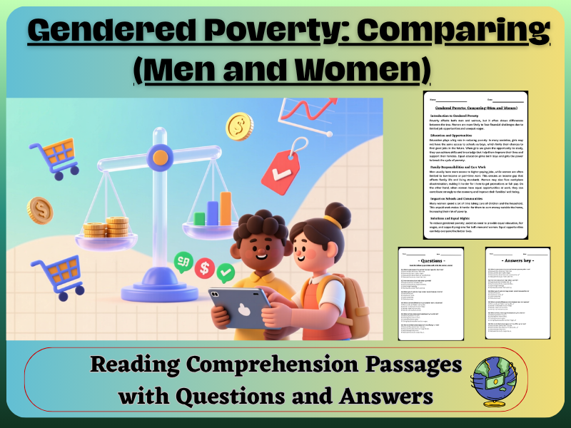 Gendered Poverty: Comparing (Men and Women): Reading Comprehension-Fun, Interactive &Ready-to-Print