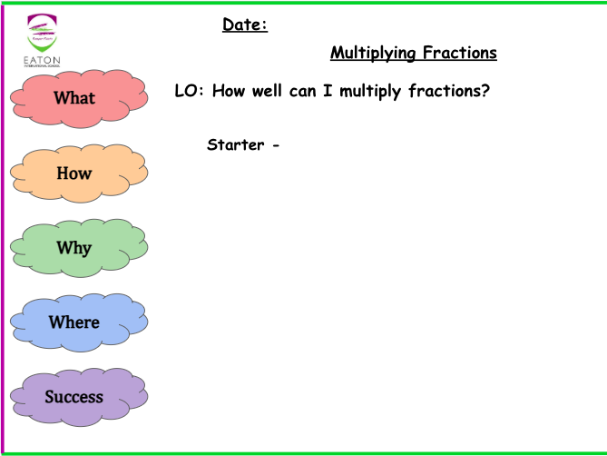 Primary - Multiplying Fractions