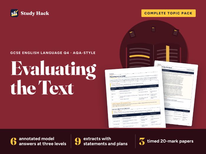 GCSE English Language Paper 1 Question 4: Evaluating the Text (AQA-style, 20 marks)