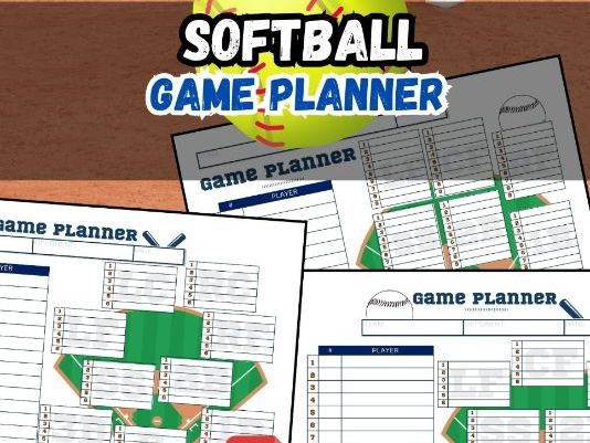 Softball GAME Planner Drill sheets / 3 PDF file digital downloads / Softball line up| Great Tool