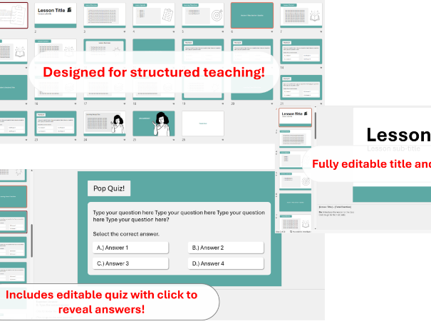 Editable Lesson Presentation Template | PowerPoint | Structured Classroom Slides