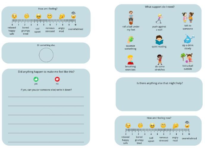 Emotional check in and regulation leaflet