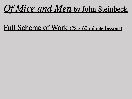 Of Mice and Men full scheme (28 lessons)