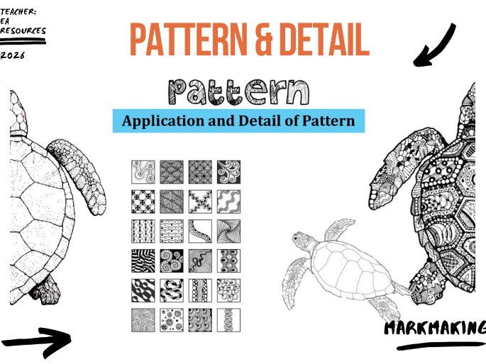 Pattern and Mark-Making Lesson: Turtle Zentangle Design