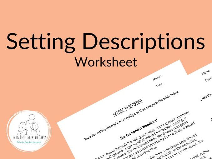 5 Senses Setting Description Worksheet