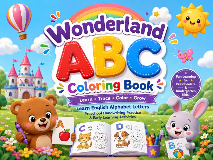 Wonderland ABC Coloring Book for Kids
