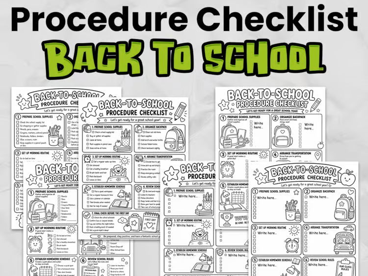Back to School Classroom Procedures Checklist | Editable Primary Routine & Independence Activity