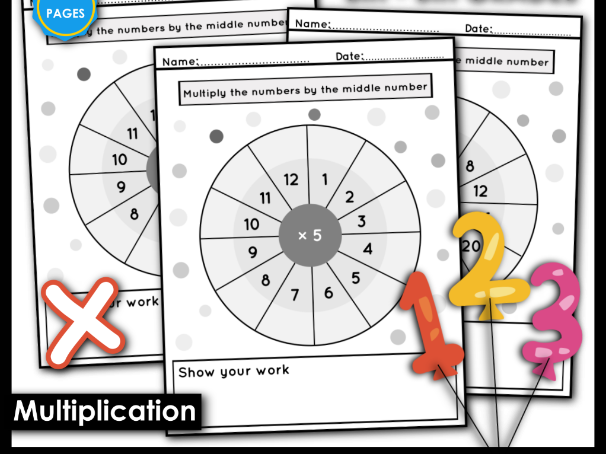 Multiplication Wheels | Blank Times Tables Practice Templates (1–12) | KS1 & KS2 Maths Activity