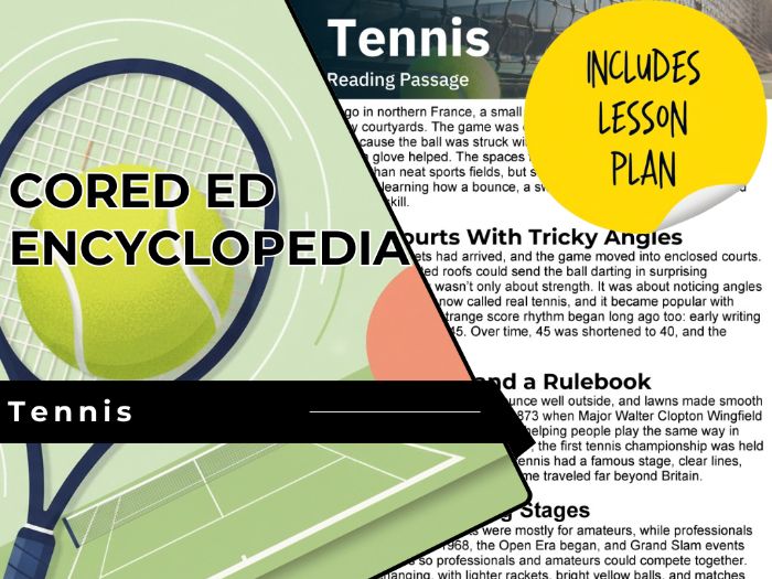 Tennis Reading Comprehension Passage - Cored Ed Encyclopedia