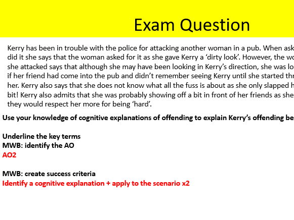 AQA Psychology offending cognitive explanations