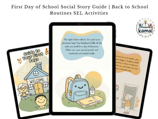 First Day of School Social Story & Guide | Back to School Routines & SEL Activities | PreK Kindergar