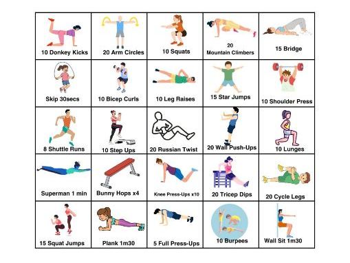 Fitness Bingo