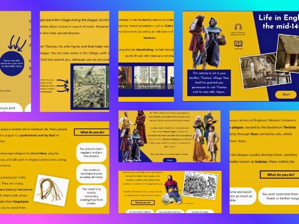 KS3/Common Entrance/GCSE Medieval Realms - The Black Death: Branching Scenario Interactive Resource