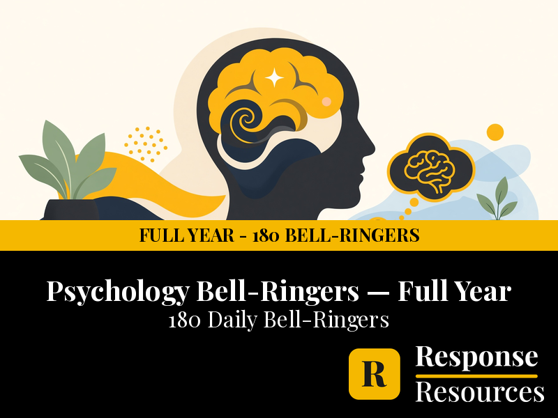 Psychology Bell Ringers FULL YEAR - 180 Daily Warm-Ups (Grades 9-12)
