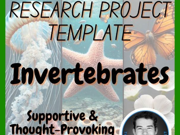 Invertebrates | Biology Life Science Research Project Template | Digital + Print