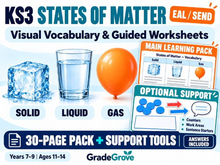 KS3 States of Matter | EAL & SEND Worksheets