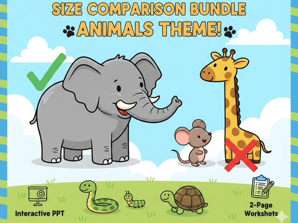 BIG & SMALL Size Comparison Bundle (Animals Theme)