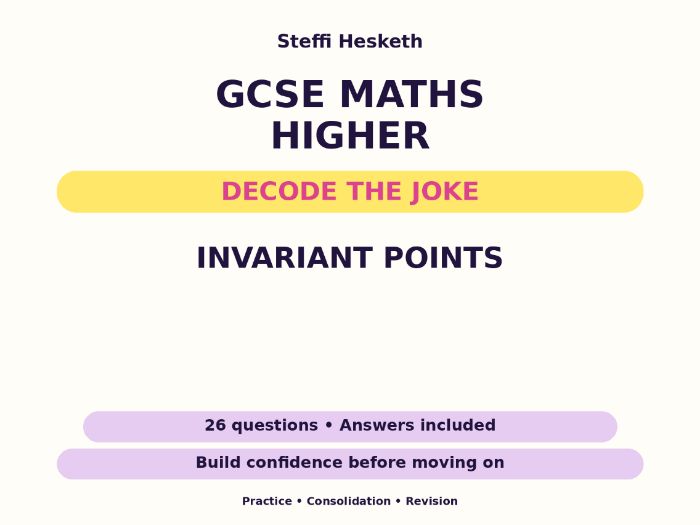 Invariant Points | GCSE Decode the Joke + Answers