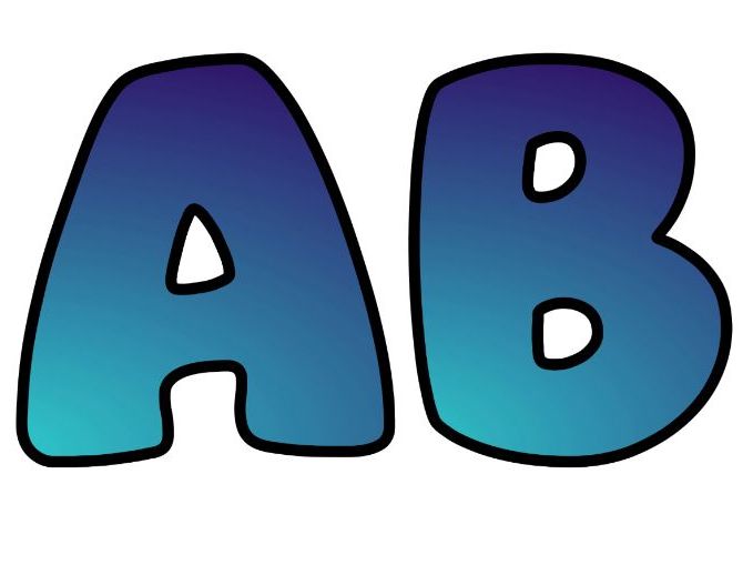 White To Blue Hues Gradients Classroom Display | Lettering Set | Upper & Lowercase, 0-9 and Signs