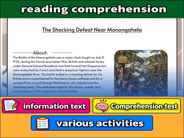 The Shocking Defeat Near Monongahela & Comprehension Test