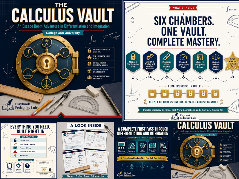 The Calculus Vault: An Escape Room Adventure in Differentiation and Integration | Math Game