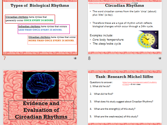 BIOLOGICAL RHYTHMS - Full Lesson  AQA Psychology Biopsychology Year 2