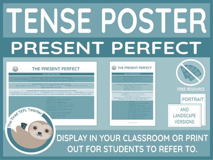 ESL Tense Poster - The Present Perfect