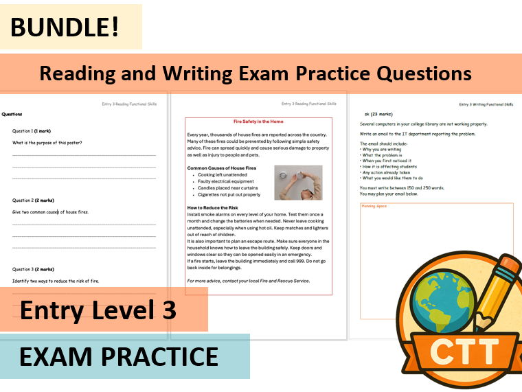 Entry Level 3 English Functional Skills Writing and Reading Exam Practice