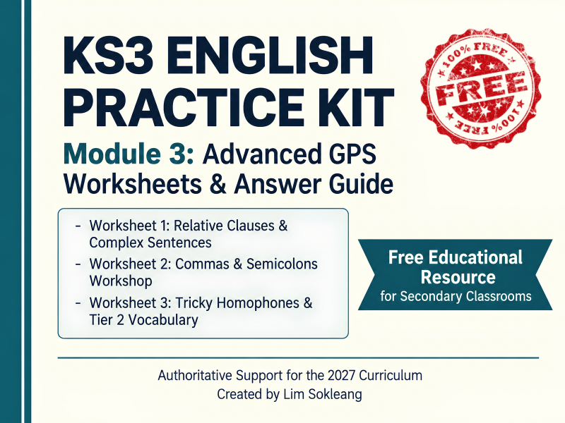 KS3 English Grammar, Punctuation & Spelling — Free Worksheets