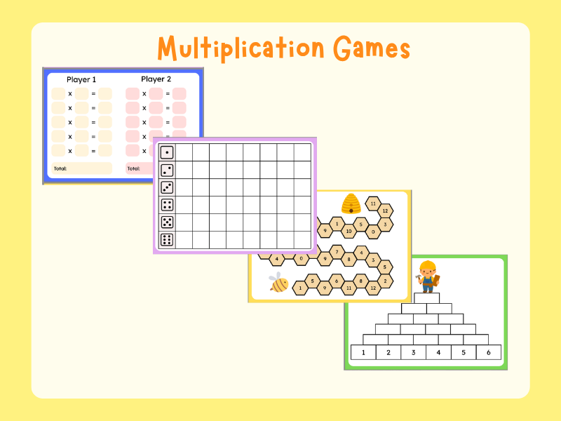 Editable Multiplication Games | Times Tables Fluency Games