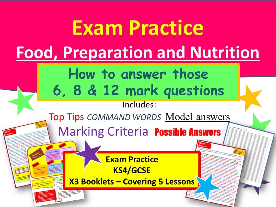 GCSE Food Exam Question Practice Teaching Resources