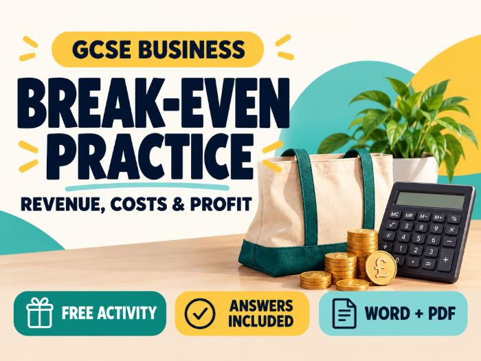 FREE GCSE Business Break-Even Worksheet: Calculations and Answers
