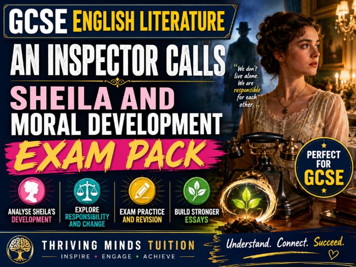 GCSE English Literature An Inspector Calls - Sheila and Moral Development Exam Pack
