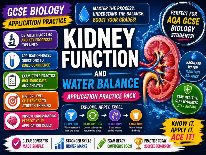 GCSE Biology: Kidney Function and Water Balance Application Practice Pack